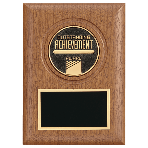 Custom Engraved 5" x 7" Walnut CAM Plaque with Black Brass