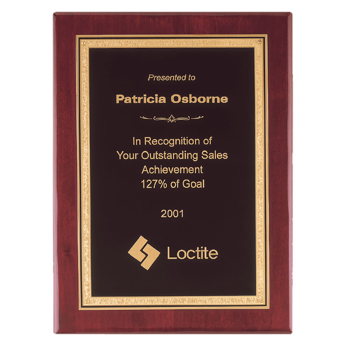 Custom Engraved 9" x 12" Premium Rosewood Piano Plaque Black Plate