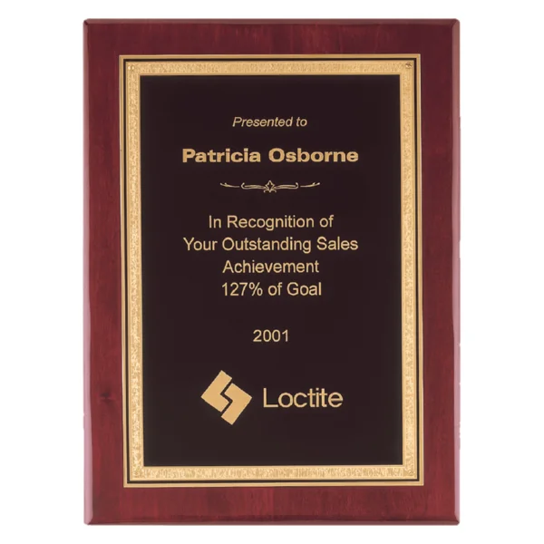 Custom Engraved 11" x 14" Premium with Gold Florentine Black Plate