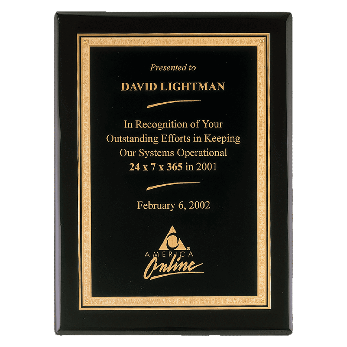 Custom Engraved 11" x 14" Premium Black Piano Plaque Plate