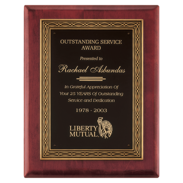 Custom Engraved 11" x 14" w/Antique Bronze Cast Frame and Black Brass