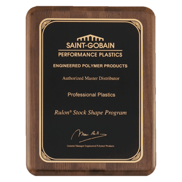Custom Engraved 8" x 10 1/2" Premium Walnut Piano Plaque Plate