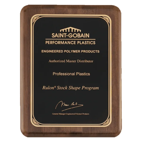 Custom Engraved 8" x 10 1/2" Premium Walnut Piano Plaque Plate