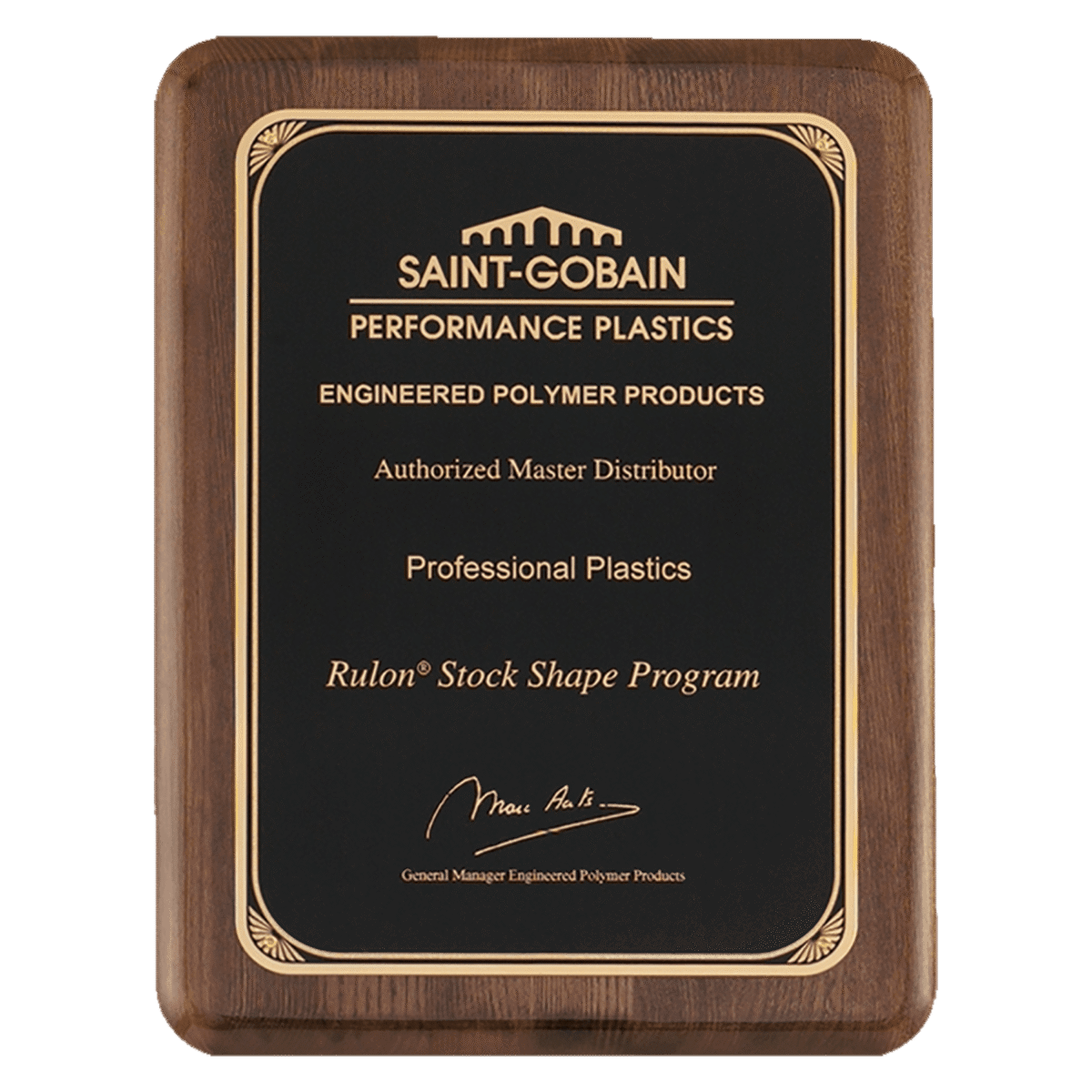 Custom Engraved 8" x 10 1/2" Premium Walnut Piano Plaque Plate