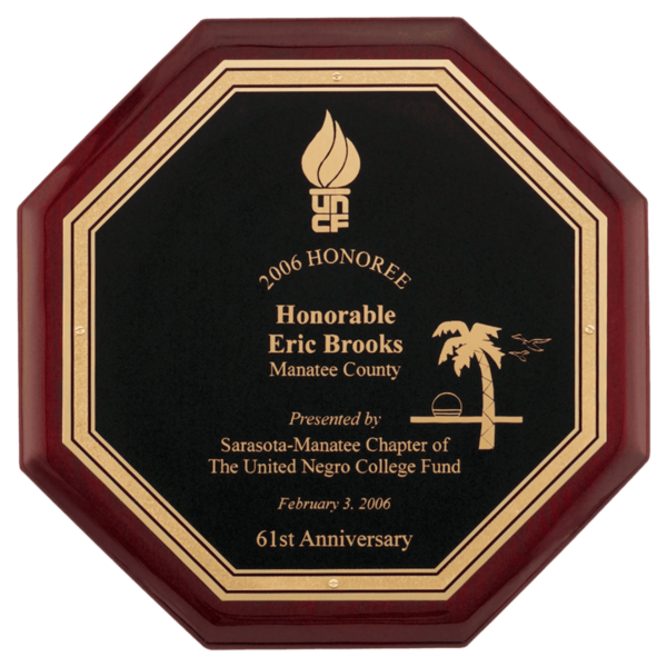 Custom Engraved 10" x 10" with Black Florentine Plate