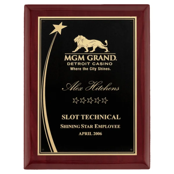 Custom Engraved 7" x 9" Premium Rosewood Piano Plaque