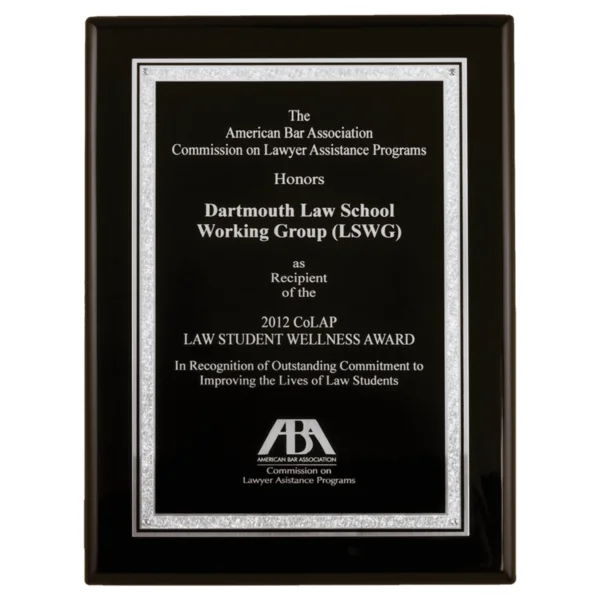 Custom Engraved 8" x 10" with Black Aluminum Florentine Silver Border Plate