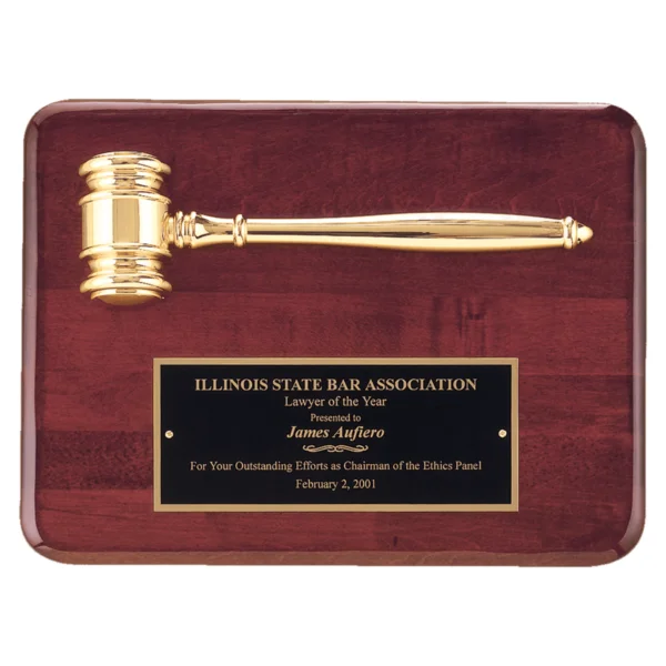Custom Engraved 9" x 12" Rosewood Piano Plaque Black Brass