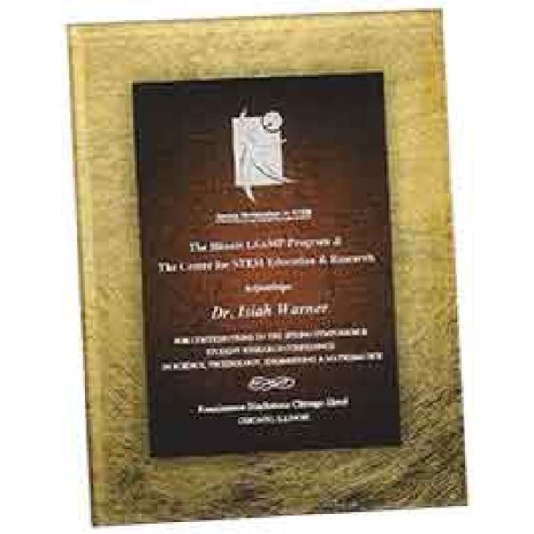 Custom Engraved 7 3/4" X 9 3/4" Gold/Burgundy Acrylic Art Plaque with Easel/Hanger