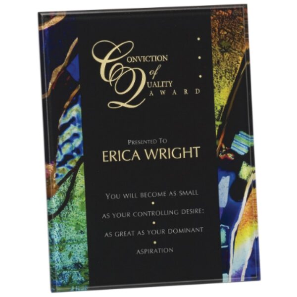 Custom Engraved 6 1/2" x 8 1/2" Blue Art Acrylic Art Plaque with Easel/Hanger