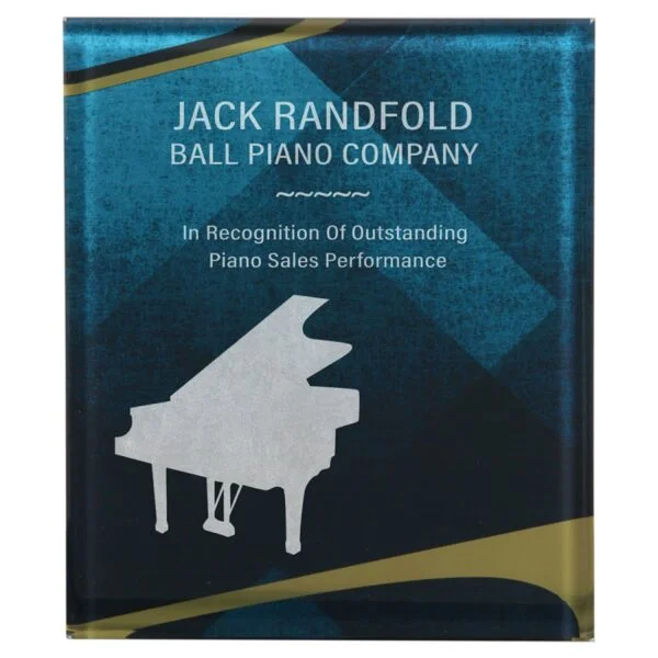 Custom Engraved 8 3/4" x 11 3/4" Blue/Gold Apex Acrylic Plaque with Hanger