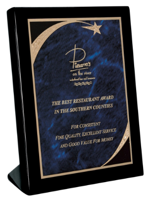 Custom Engraved 6 1/4" x 8 1/4" Black Piano Standing Plaque