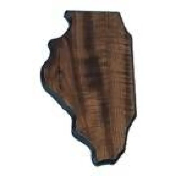 Custom Engraved 4" x 8 1/2" Walnut Finish Black Edge Illinois State Plaque