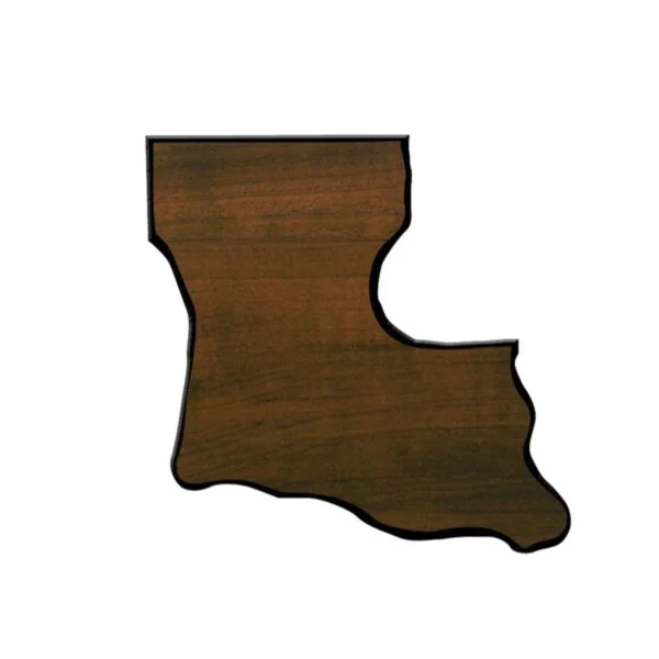 Custom Engraved 8 1/2" x 9 1/2" Walnut Finish Black Edge Louisiana State Plaque