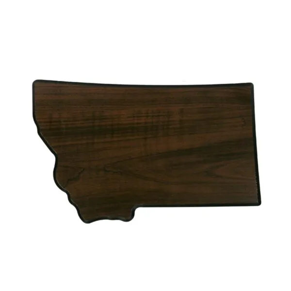 Custom Engraved 6 1/4" x 10" Walnut Finish Black Edge Montana State Plaque
