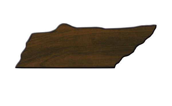 Custom Engraved 4" x 15" Walnut Finish Black Edge Tennessee State Plaque