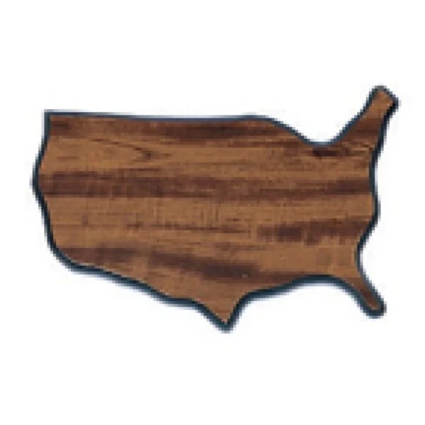 Custom Engraved 8" x 11 1/2" Walnut Finish Black Edge United States of America Plaque