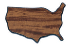 Custom Engraved 8" x 11 1/2" Walnut Finish Black Edge United States of America Plaque