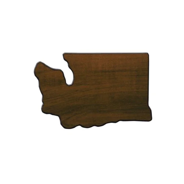 Custom Engraved 6 1/2" x 10" Walnut Finish Black Edge Washington State Plaque