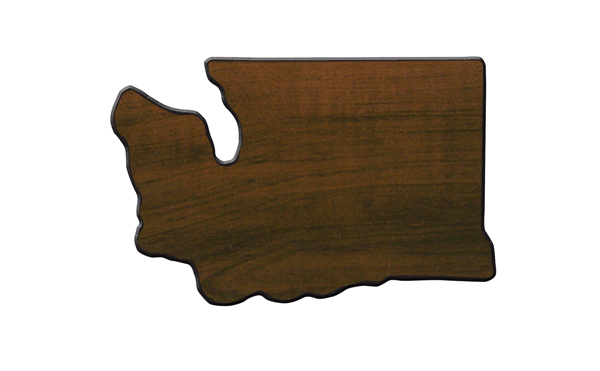 Custom Engraved 6 1/2" x 10" Walnut Finish Black Edge Washington State Plaque
