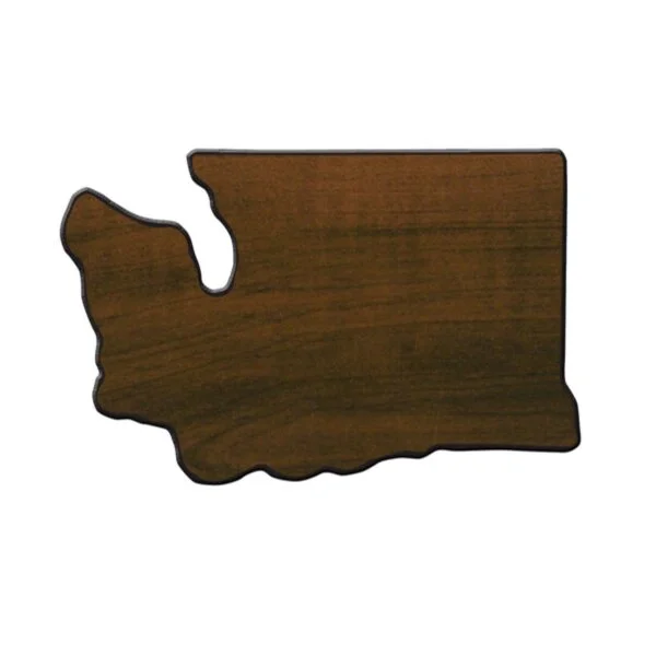 Custom Engraved 7 3/8" x 11 3/8" Walnut Finish Black Edge Washington State Plaque
