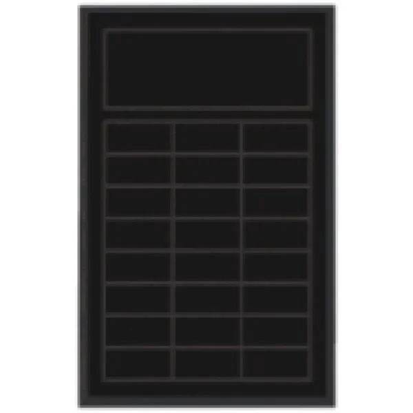 Custom Engraved 11 3/4" x 18 3/4" Value Matte Black Finish Blank Perpetual Plaque for 24 Plates