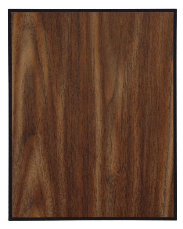 Custom Engraved 6" x 8" Value Walnut Finish Plaque with 45 Degree Bevel Black Edge