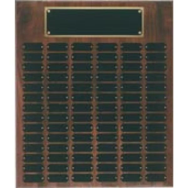 Custom Engraved 84 Plate Genuine Walnut Completed Perpetual Plaque