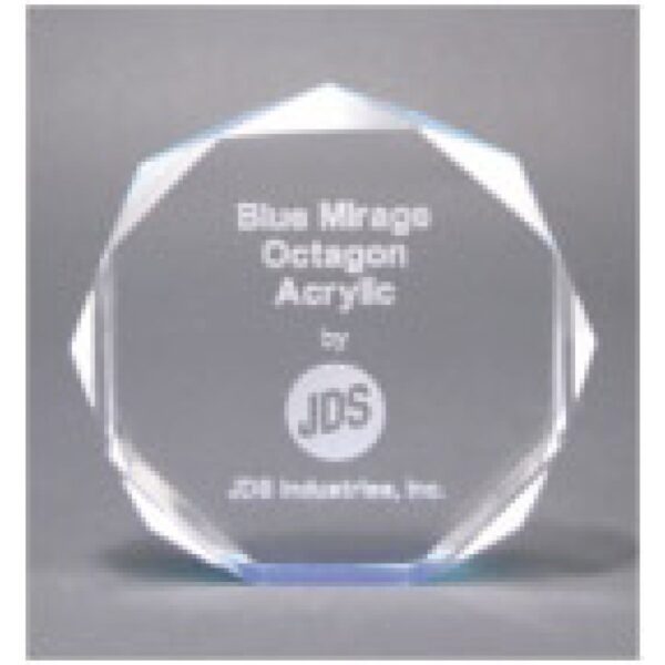 Custom Engraved 5" Blue Octagon Acrylic Award