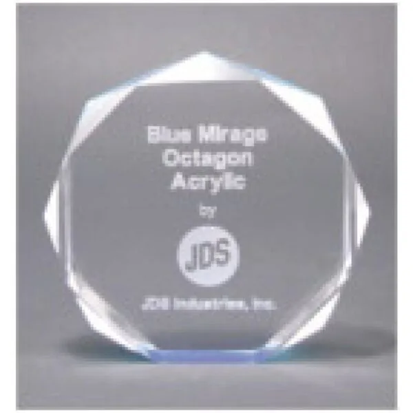 Custom Engraved 5" Blue Octagon Acrylic Award