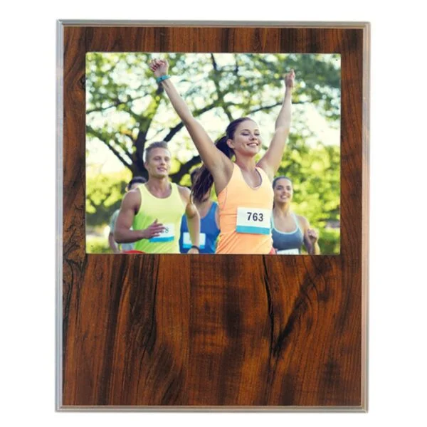 Custom Engraved 12" x 15" Cherry Finish Routed Plaque with 10" x 8" Plexiglass Window
