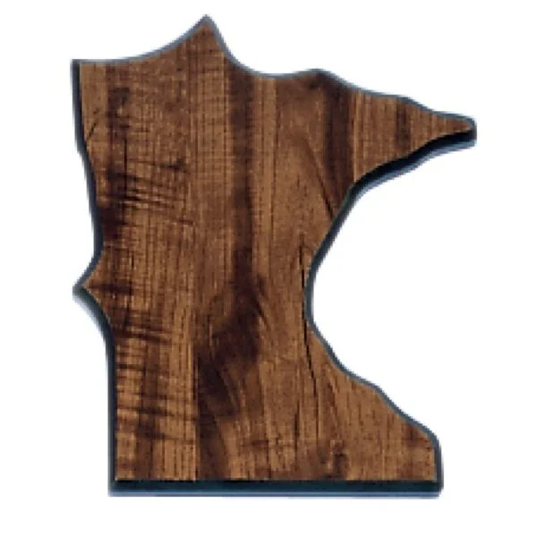 Custom Engraved 5" x 7" Walnut Finish Black Edge Minnesota State Plaque